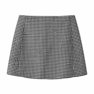 Gingham Mini Skirt Checkered A-Line Preppy Coquette Mod Retro 90s Indie Skater